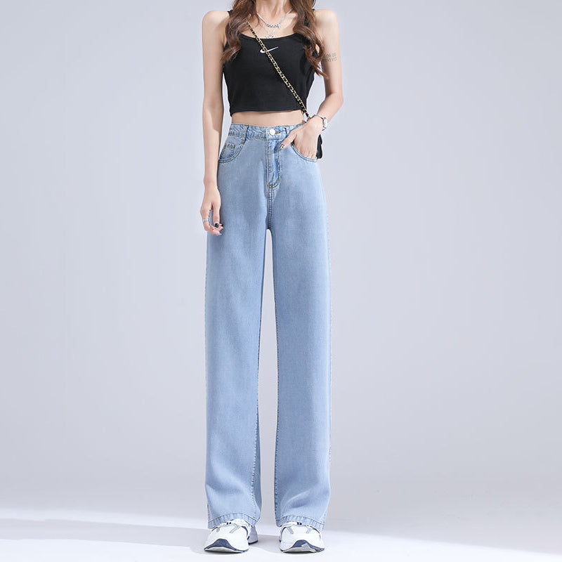 Ice Silk Wide Leg Jeans