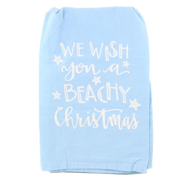 Decorative Towel Wish You A Beachy Christmas 100 Cotton Kitchen Ocean Sand 100525