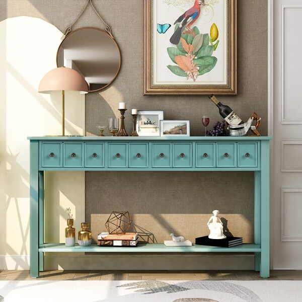 Entryway Console Table Storage Wood Console Table