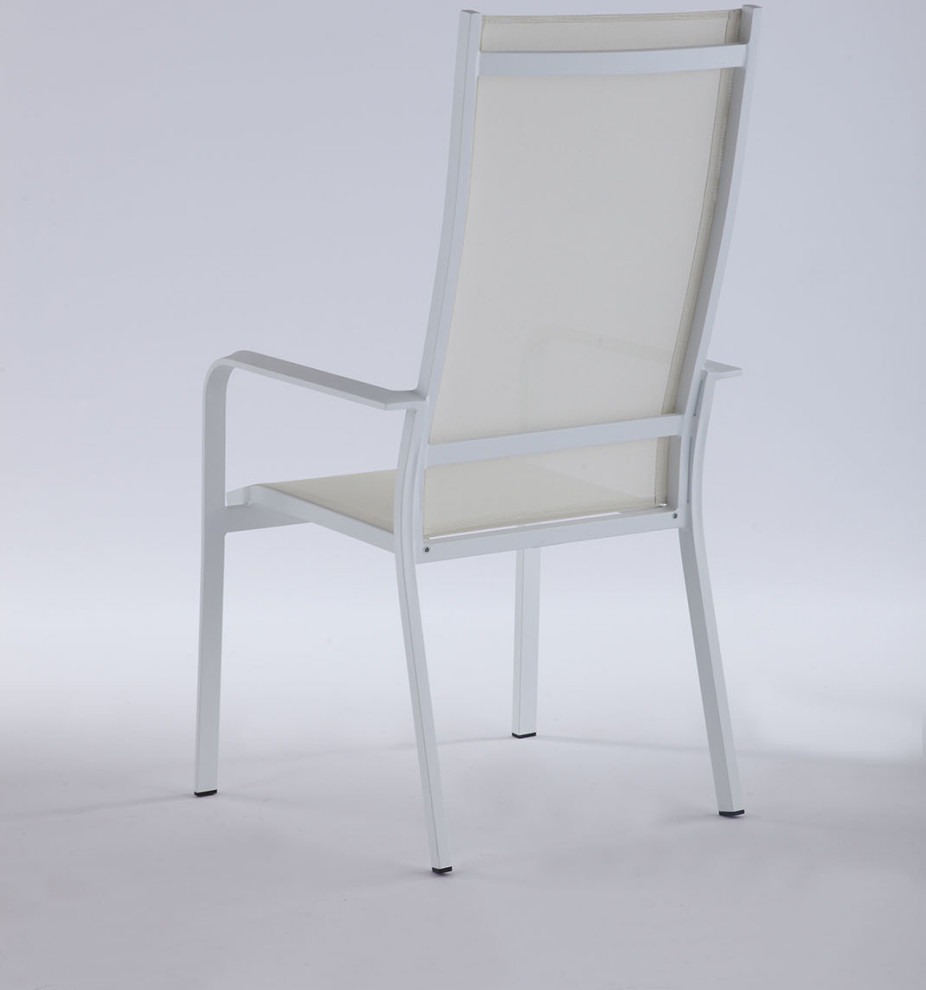 High Back Outdoor Aluminum Chair (Set of 2)   Contemporary   Outdoor Dining Chairs   by HedgeApple  Houzz