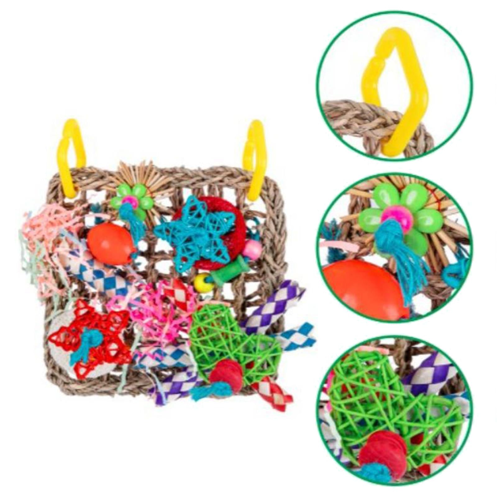 Parrots Toys Chewing Interactive Play Hammock Bird Climbing Net for Parakeet