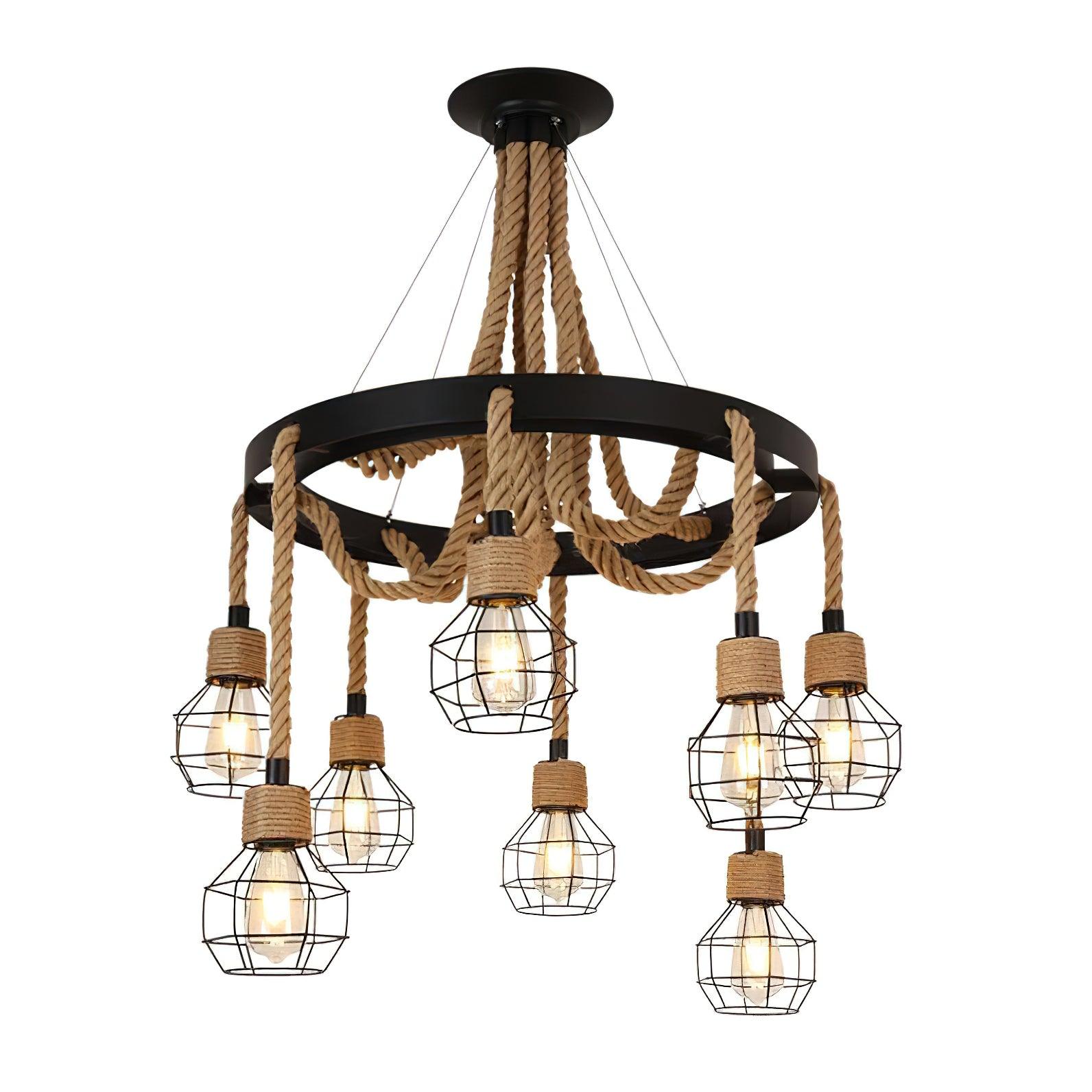 Hemp Rope Industrial Starfall Chandelier