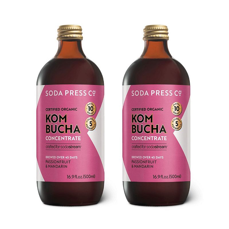 SodaStream Soda Press Co. Organic Passionfruit and Mandarin Kombucha Concentrate 2-pk.