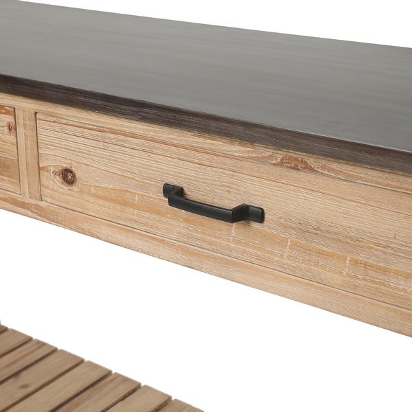 Natural Wood Two Drawer Console Table - 47.37