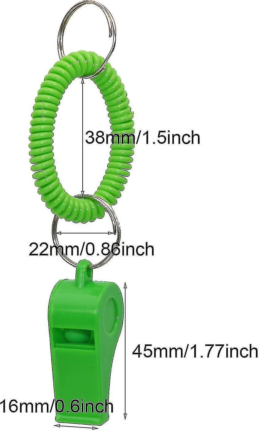 Sport Whistle With Bracelet 6pcs Loud Clear Plastic Whistles With Stretchable Coil Wrist Keychain Ri