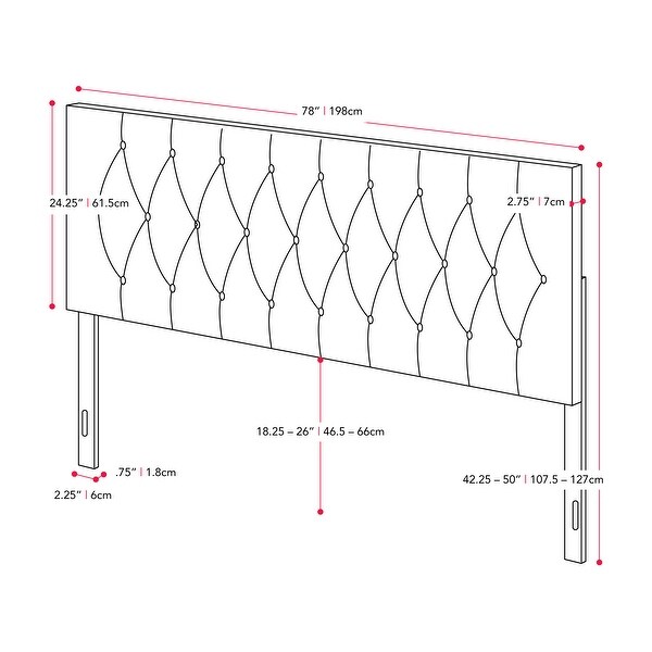 CorLiving Catalina Velvet King Size Headboard - - 36790225