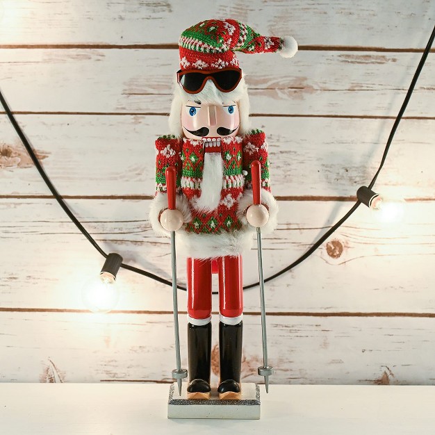 Ornativity Christmas Wooden Skier Man Nutcracker 15 In