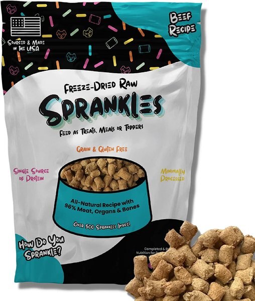 Sprankles Beef Recipe Meal Grain-Free Freeze-Dried Raw Dog Food