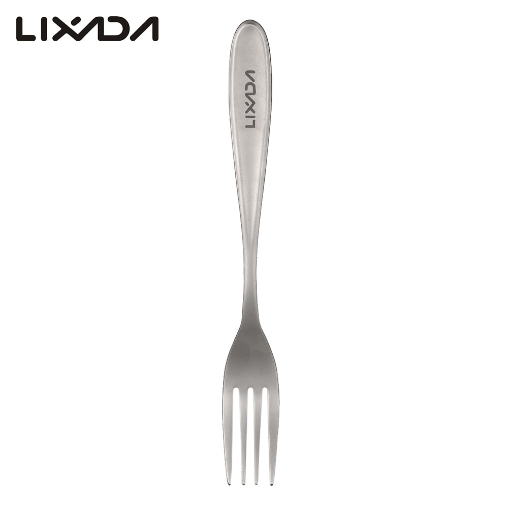 Lixada Titanium Fork Lightweight Dinner Forks Table Fork for Home Outdoor Picnic Camping Hiking Traveling