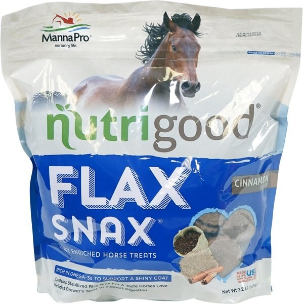 Manna Pro FlaxSnax Flax Enriched Horse Treats， 3.2-lb bag