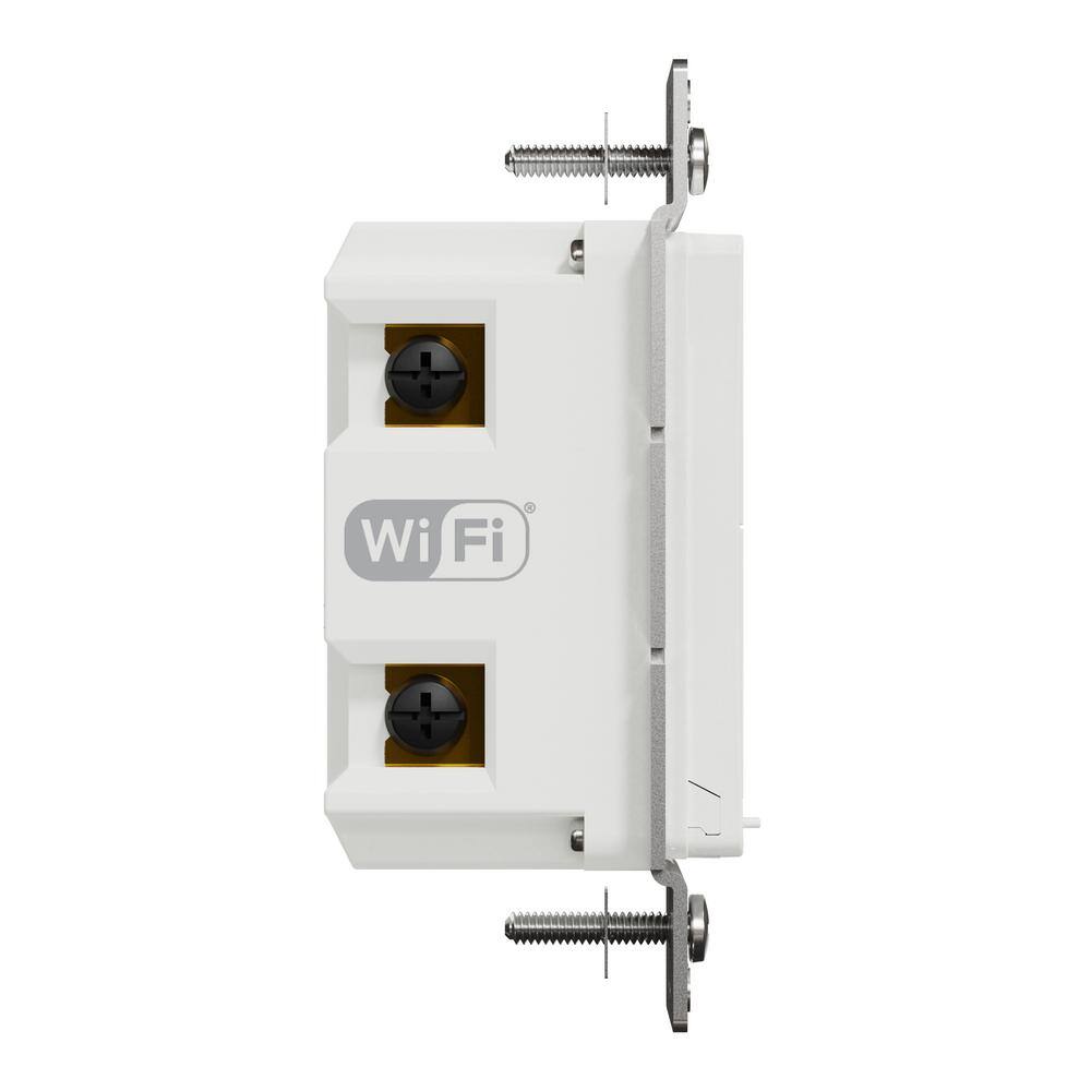 Square D X Series 15 Amp 600 Watt Single-Pole3-Way Wi-Fi Energy Monitor Rocker Dimmer Light Switch Back Wire Clamps Matte White SQR226U1WHW