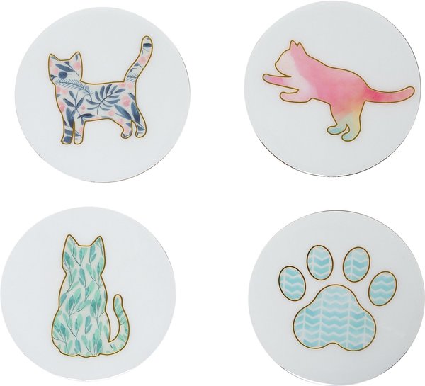 Pearhead Cat Silhouettes Cork Coaster Set