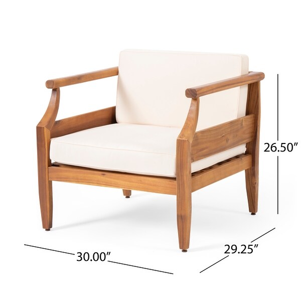 Aston Outdoor Midcentury Modern Acacia Wood Club Chair (Set of 4) by Christopher Knight Home