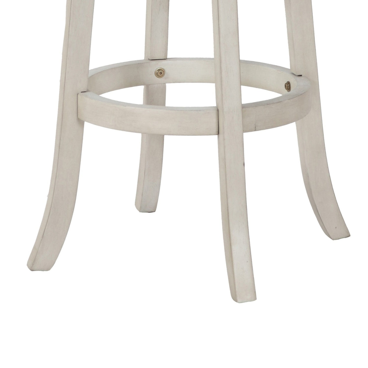 Curved X Shaped Back Swivel Barstool with Fabric Padded Seating， Antique White- Saltoro Sherpi