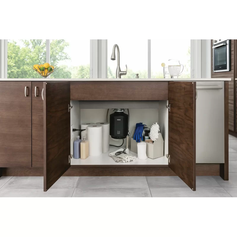 MOEN GXS75C Host Series 3/4 HP Space Saving Continuous Feed Garbage Disposal with Sound Reduction and Universal Mount