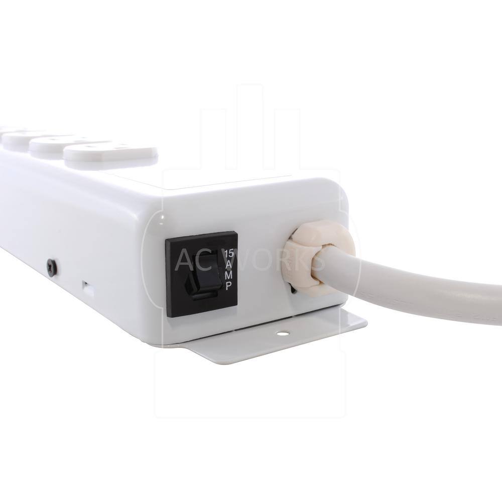 AC WORKS 15 ft. 15 A 143 MedicalHospital Grade Power Strip with 6 Outlets MD204-15D