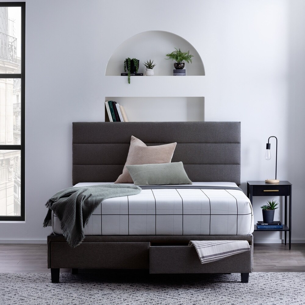 Brookside Upholstered Bed with Horizontal Channel Tufted Headboard and Storage Drawers