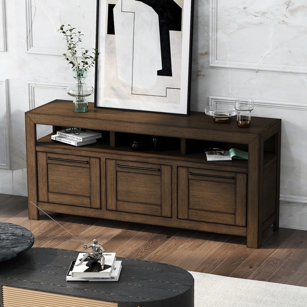 Bridgevine Home Arcadia 66 inch TV Stand Console  No Assembly Required  Old Forest Glen Finish