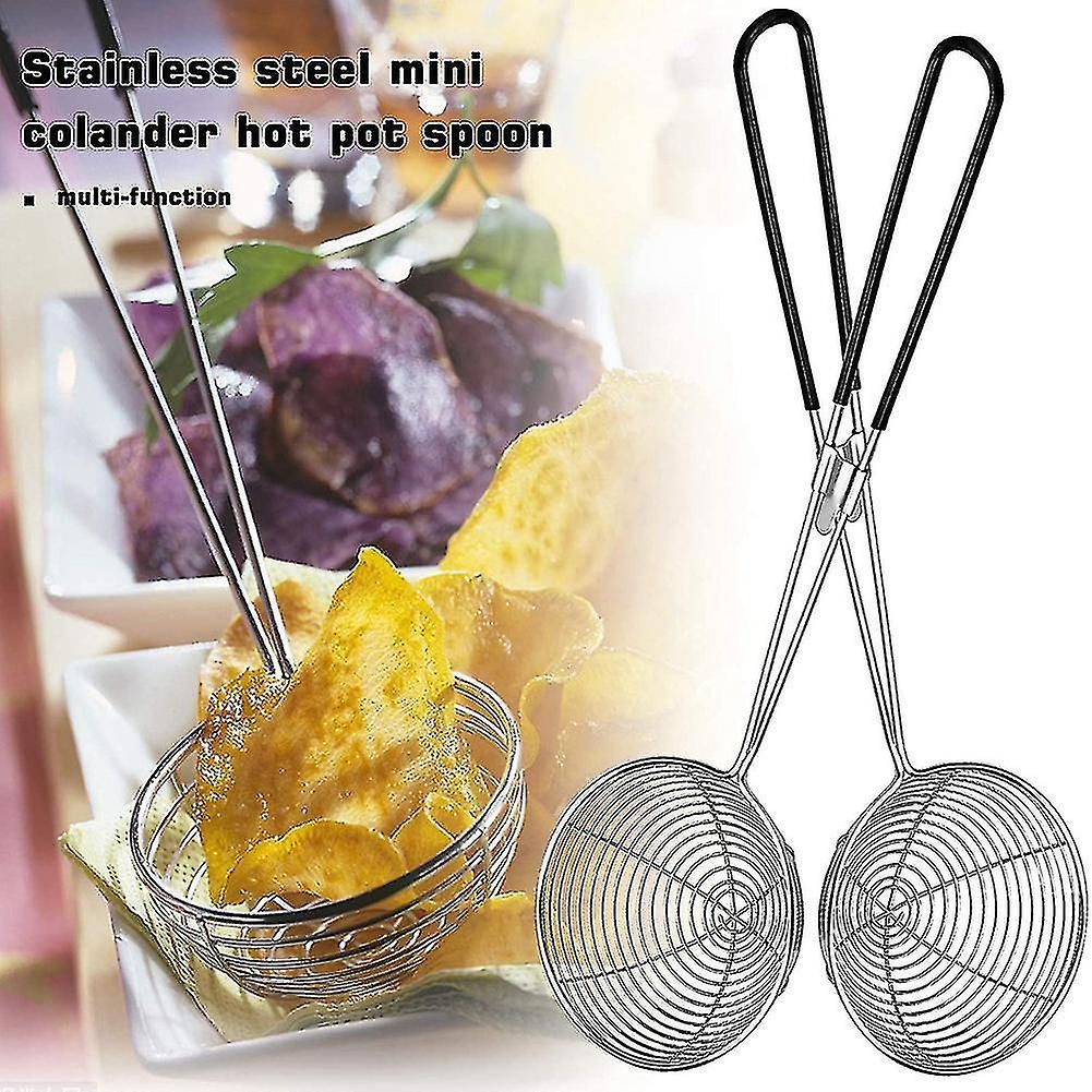 Hot Pot Strainer Scoops Stainless Steel Hot Pot Strainer Spoons Mesh Skimmer Spoon Asian Strainer L