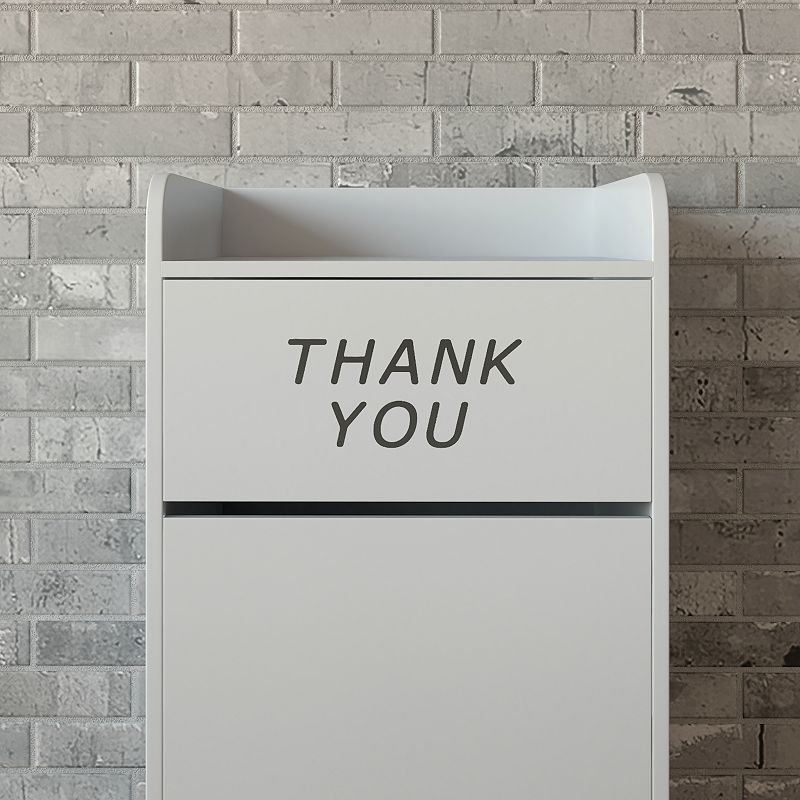 Emma and Oliver Wood Tray Top Thank You Restaurant Food Court Receptacle