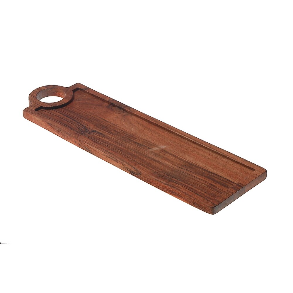 IH Casa Decor Acacia Wood Rect. Serving Tray With Handle