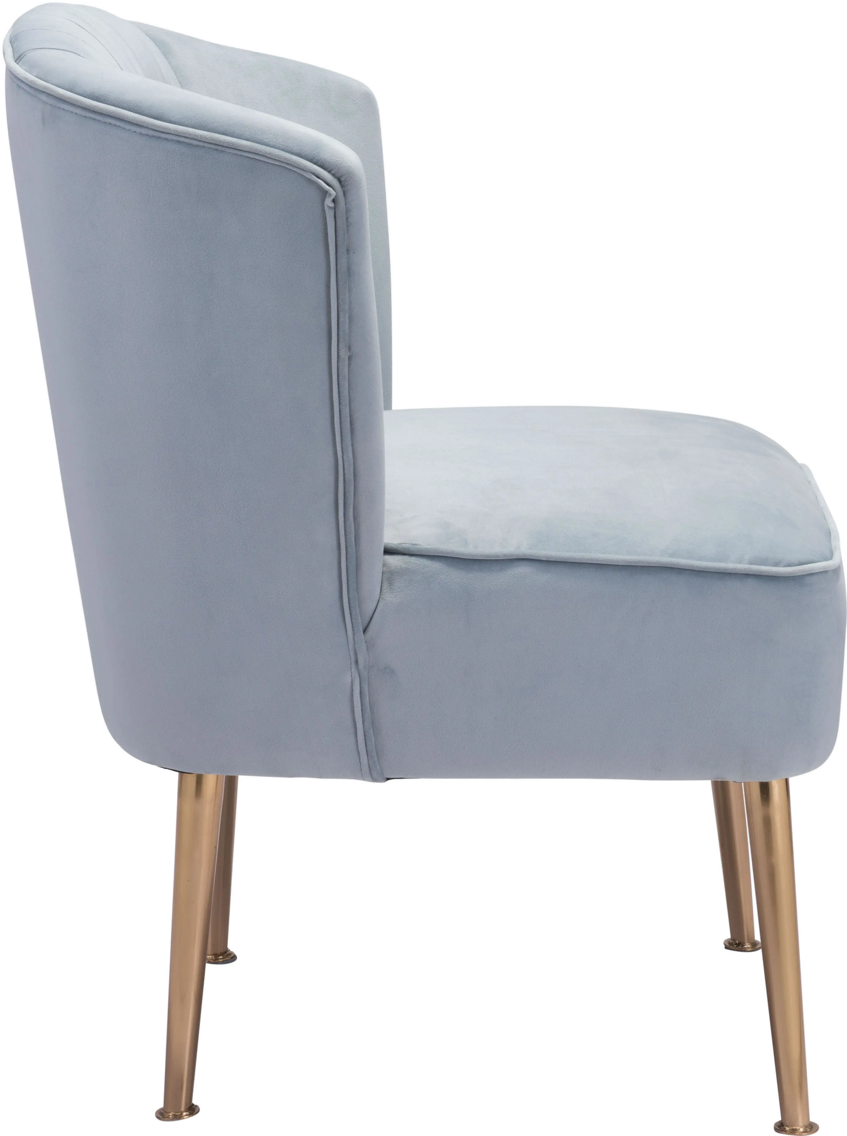 Andes Glam Blue Velvet Accent Chair