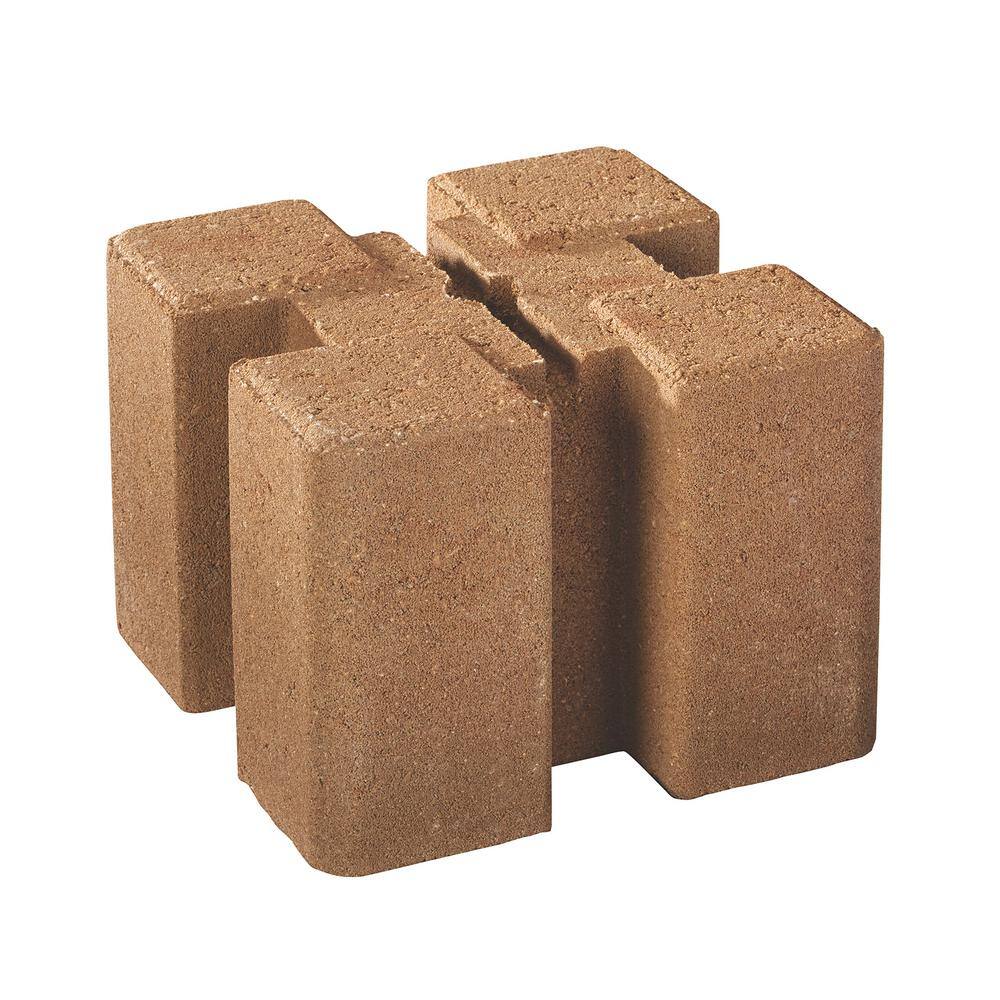 Oldcastle 7.5 in. x 7.5 in. x 5.5 in. Tan Brown Concrete Planter Wall Block 16202336