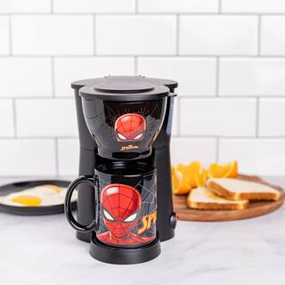 Uncanny Brands Single-Serve Black Marvel Spiderman Coffee Maker with Mug CM-MVC-SM1