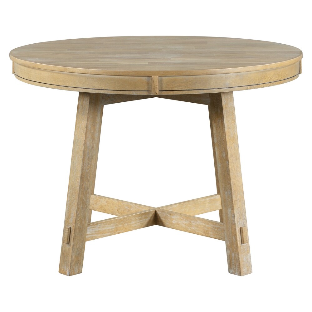 Round Extendable Dining Table with 16\