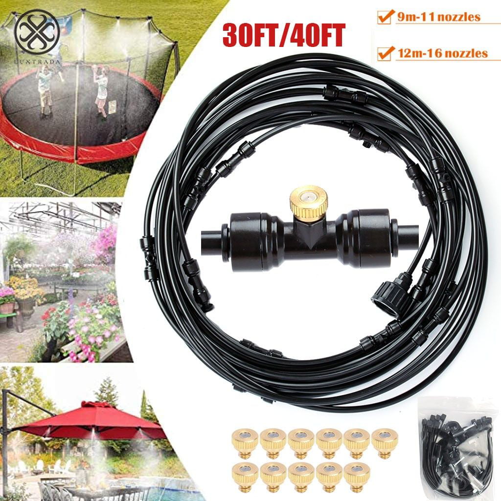 Luxtrada 30FT Misting Cooling System Outdoor Lawn Garden Greenhouse Irrigation Nozzles