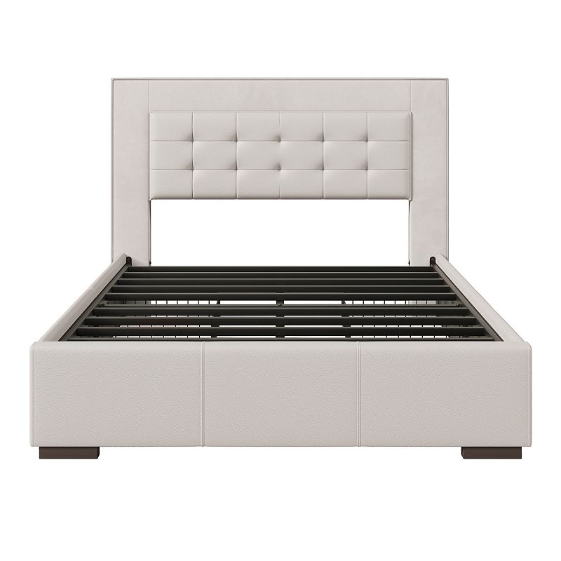 Merax Modern Style Upholstered Queen Platform Bed