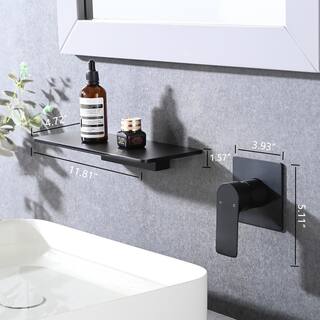 Single Handle Rectangular Waterfall Wall Mounted Bathroom Faucet in Matte Black CER-LQW1-0467