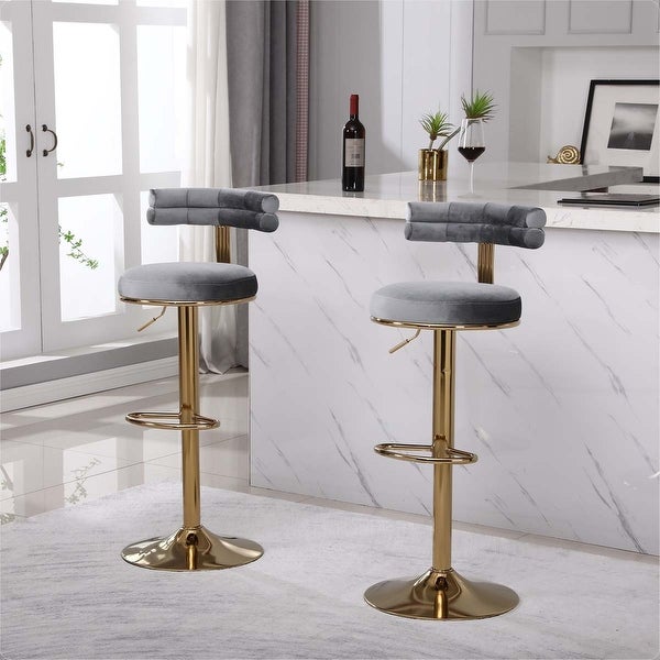 Counter Height Bar Stools with Back and Footrest 2pcs