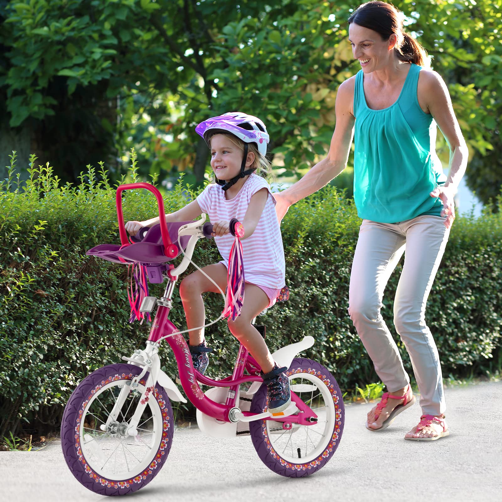 BABY JOY Kids Bike, 14 16 18 Inch w/Removable Training Wheels