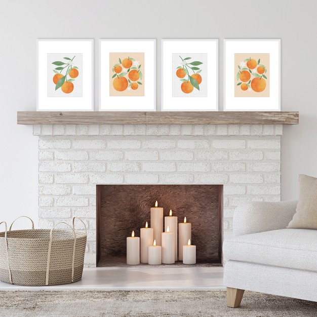 Big Dot Of Happiness Little Clementine Unframed Orange Citrus Kitchen Linen Paper Wall Art Set Of 4 Artisms 8 X 10 Inches