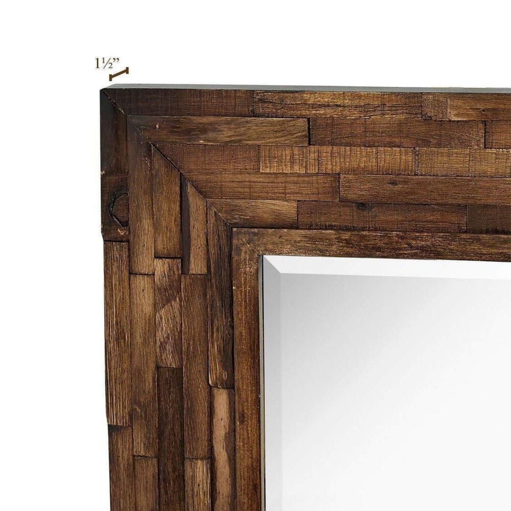 Rustic Natural Wood Framed Wall Mirror (24