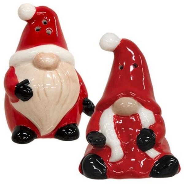 2/Set Mr. and Mrs. Santa Gnome Salt and Pepper Shakers