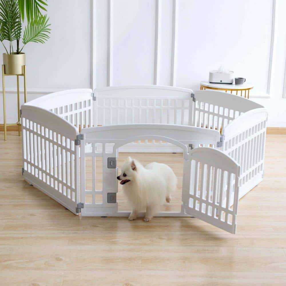 cenadinz Pet Playpen Foldable Gate for Dogs Heavy Plastic Puppy Exercise Pen with Door H-D0102HIFYSV