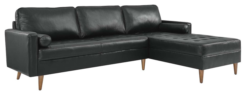 Valour 98 quotLeather Sectional Sofa   Midcentury   Sectional Sofas   by Modway  Houzz