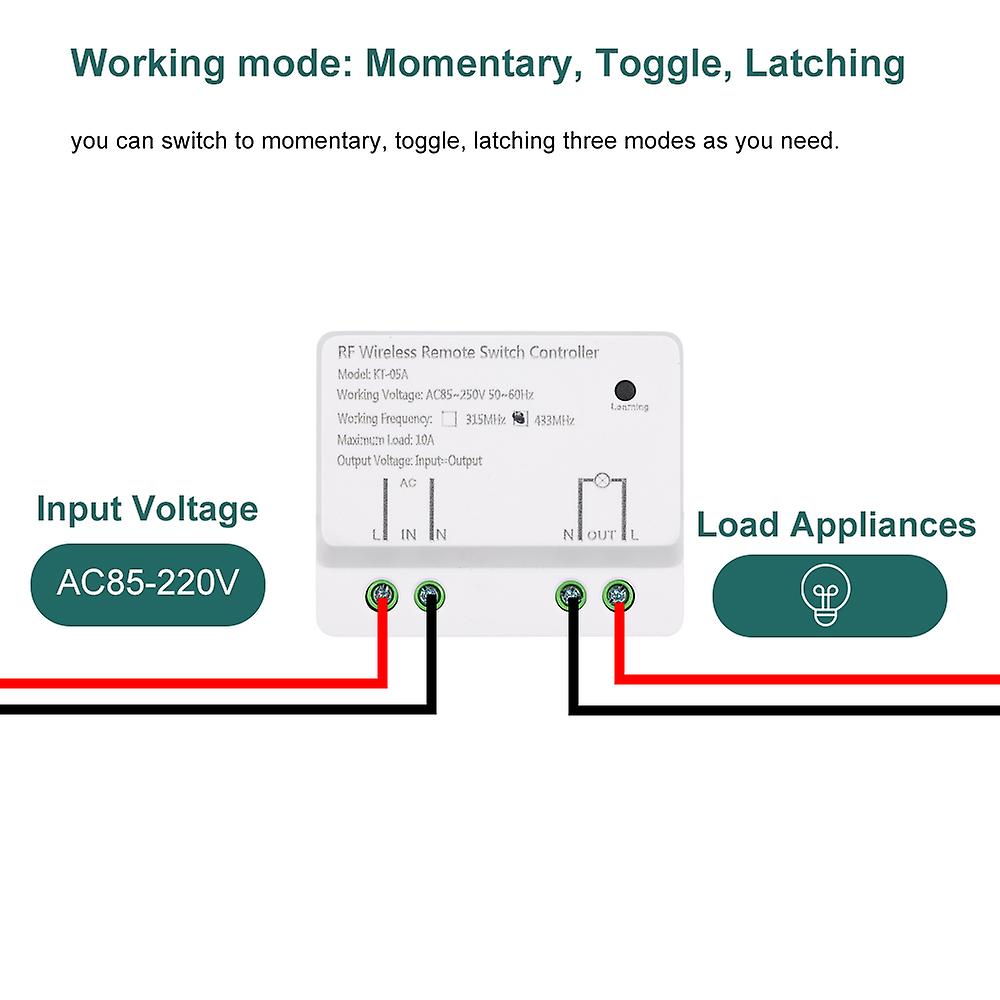 Smart Home 433mhz Ac85-250v 1ch Wireless Remote Switch Relay Receiver Transmitter Universal Remote Control Switch Module And 1pcs/2pcs Rf Transmitter