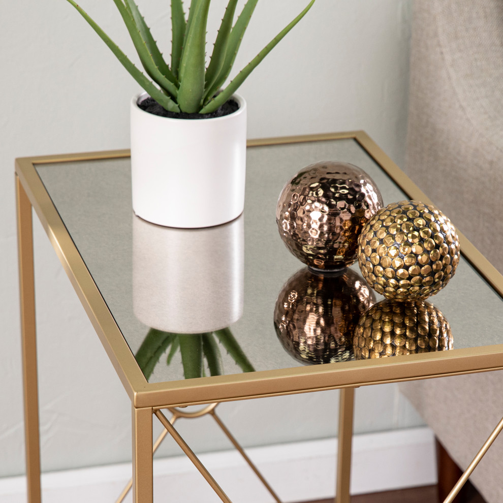 Fanning Mirror Top End Table   Contemporary   Side Tables And End Tables   by HedgeApple  Houzz