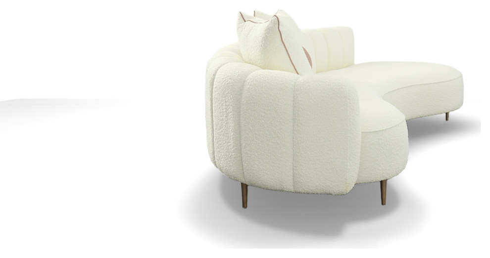 Modrest Maveric Modern Cream Fabric Chaise   Midcentury   Indoor Chaise Lounge Chairs   by Vig Furniture Inc.  Houzz