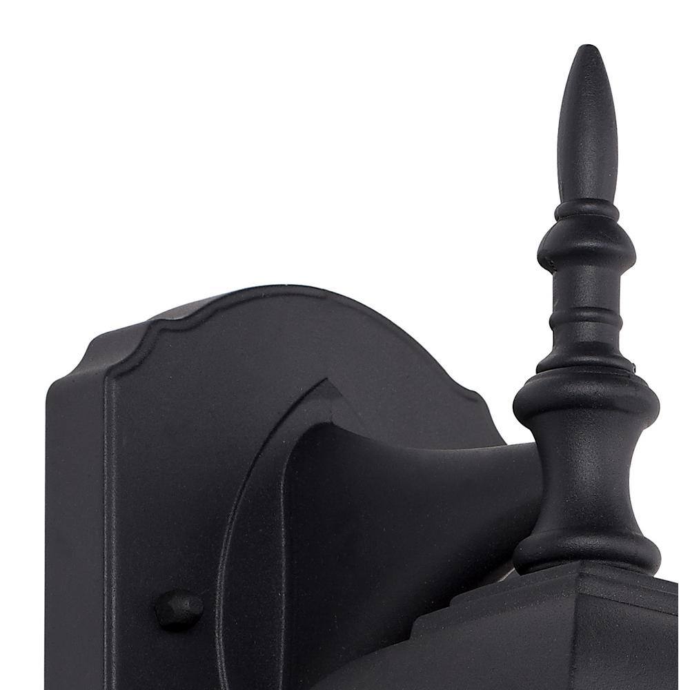 Hampton Bay Black LED Outdoor Wall Light Fixture with Textured Glass 4420-1BK-LED