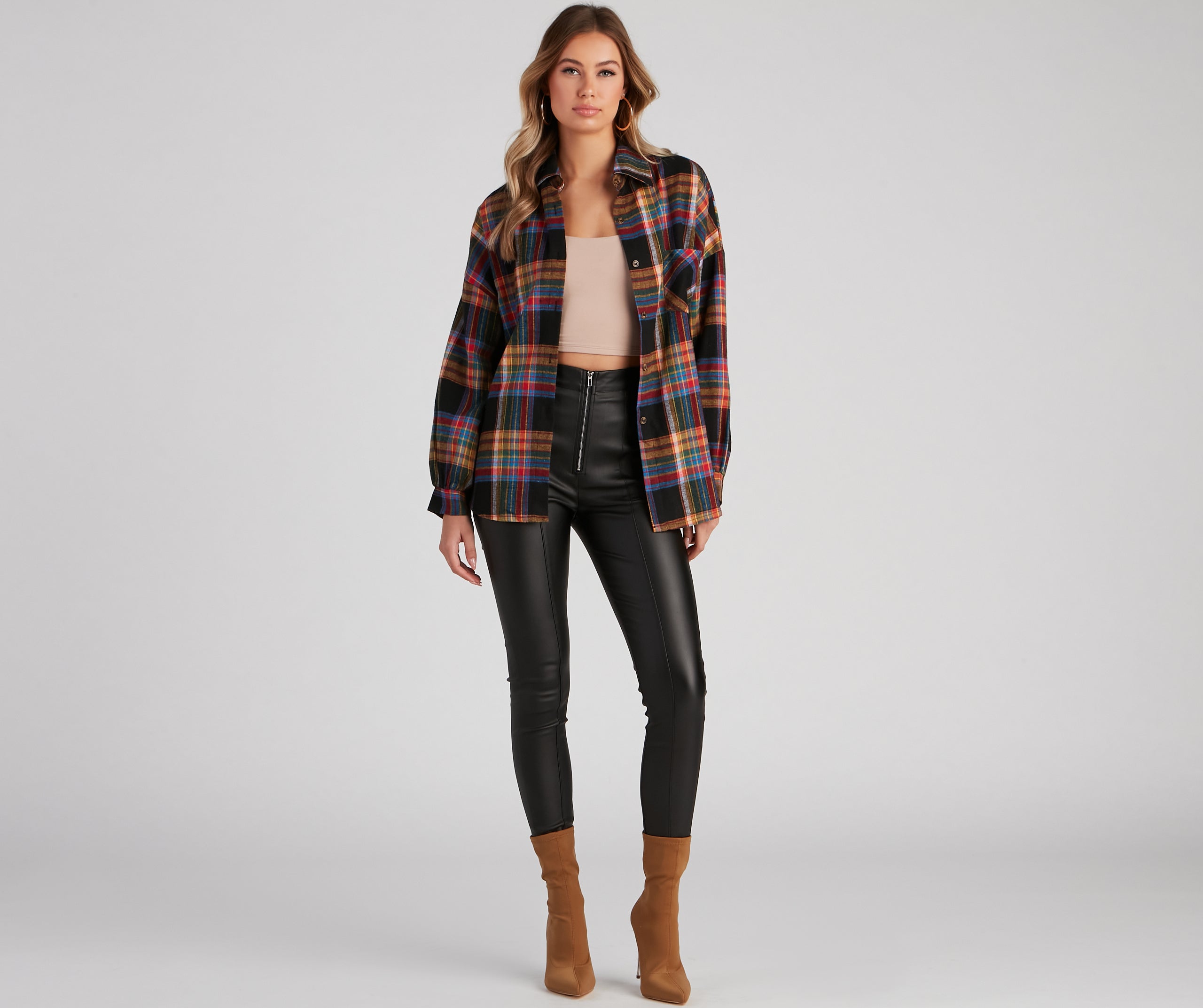 Autumn Colors Plaid Shirt