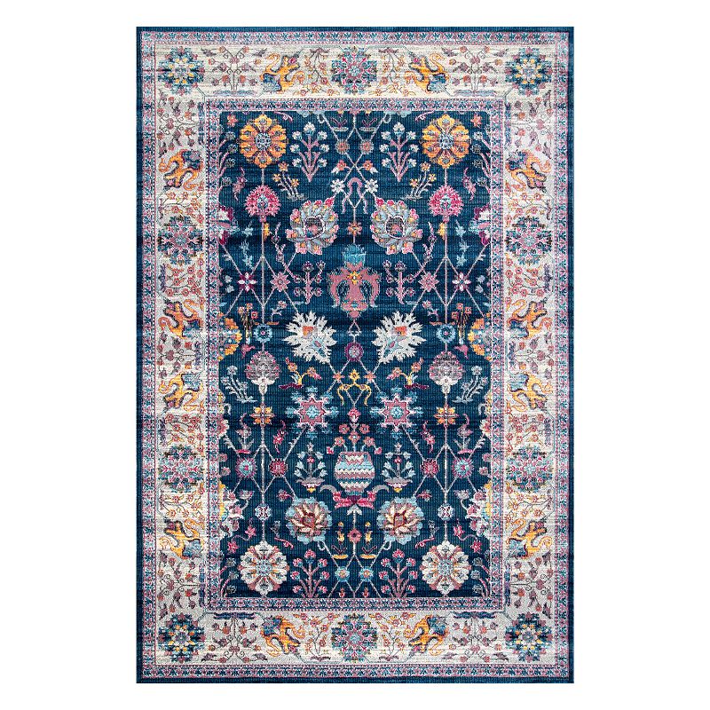 nuLOOM Classic Tinted Framed Floral Rug