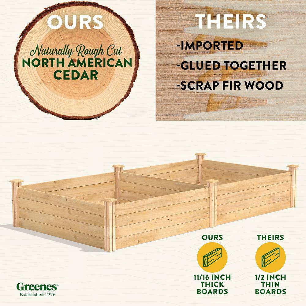 Greenes Fence 4 ft. x 8 ft. x 14 in. Original Cedar Raised Garden Bed RC12S28B