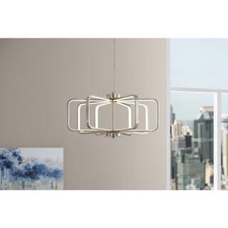 Hampton Bay Birmingham 35-Watt Brushed Nickel Integrated LED Pendant HD7995A2