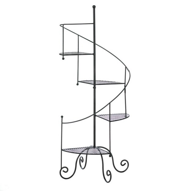 Zings amp Thingz Iron Spiral Showcase Indoor Outdoor Plant Stand