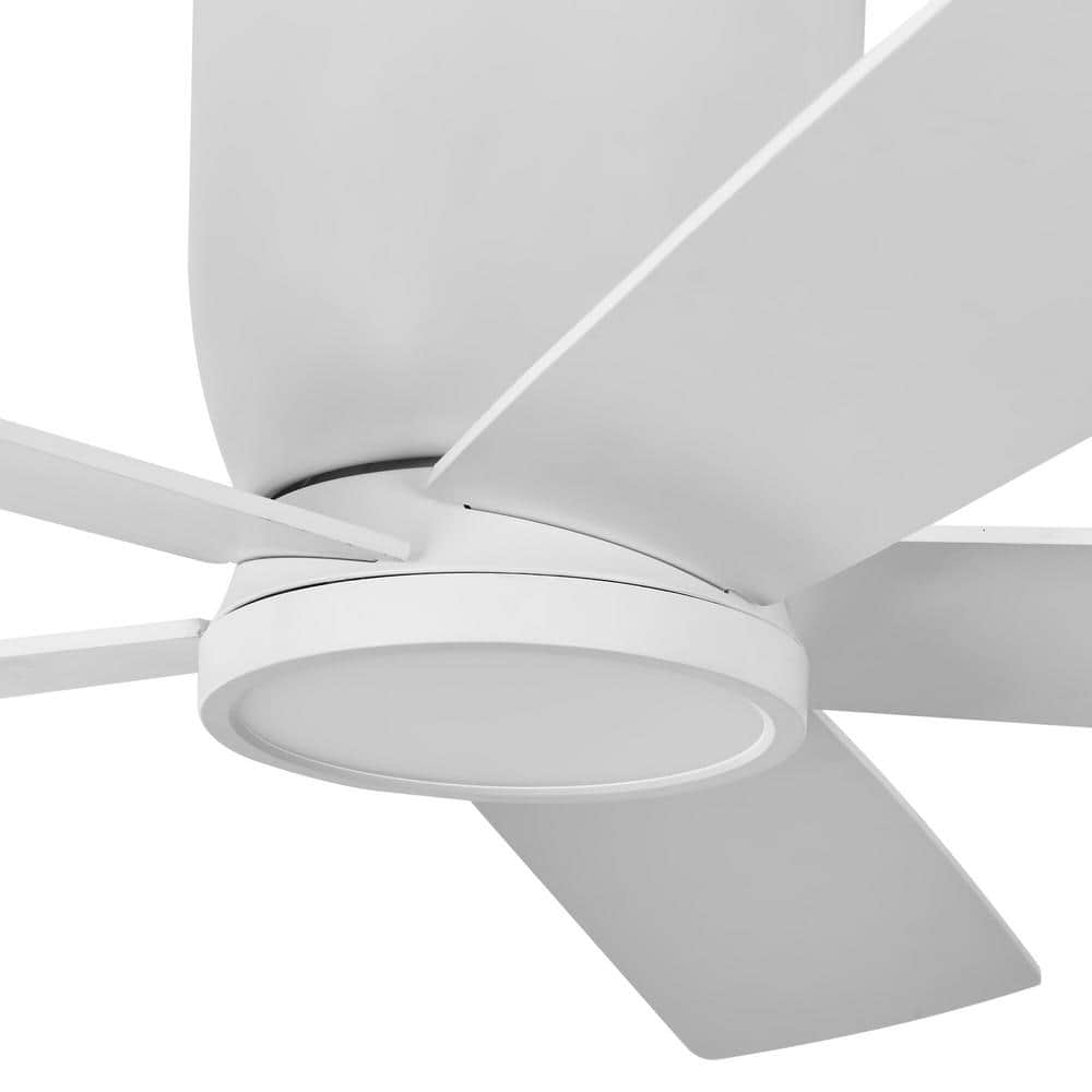 Home Decorators Collection Britton 52 in. Integrated LED Indoor Matte White Ceiling Fan with Light Kit and Remote Control SW19110 MWH