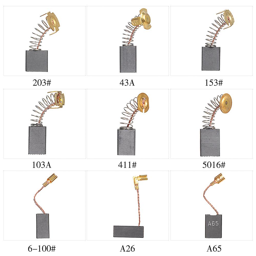 10 Pcs Mini Black Carbon Motor Brushes Replacement Spare Parts With 25mm Spring And Copper Core For Generic Electric Drill Mill Machine Motors Rotary